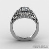 Italian 950 Platinum 1.0 Ct Cubic Zirconia Diamond Engagement Ring Wedding Ring R280-PLATDCZ-2