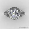Italian 950 Platinum 1.0 Ct Cubic Zirconia Diamond Engagement Ring Wedding Ring R280-PLATDCZ-3