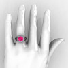High Fashion 14K White Gold 3.0 Ct Pink Sapphire Diamond Designer Wedding Ring R407-14KWGDPS-4