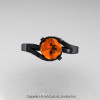 Classic 14K Black Gold 1.0 Ct Orange Sapphire Designer Solitaire Ring R259-14KBGOS-3