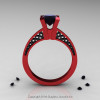 Modern Armenian 14K Red Gold Black Gold Lace 1.0 Ct Black Diamond Solitaire Engagement Ring R308-14KREGBGBD-2