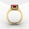 Modern 14K Yellow Gold Gorgeous Solitaire Bridal Ring with a 2.0 Carat Ruby Center Stone R66N-14KYGR-2