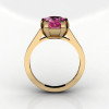 Modern 14K Yellow Gold Gorgeous Solitaire Bridal Ring with a 2.0 Carat Pink Sapphire Center Stone R66N-14KYGPS-2