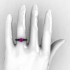 Modern 14K Black Gold Luxurious and Simple Engagement Ring or Wedding Ring with a 1.0 Ct Amethyst Center Stone R668-14KBGAM-4