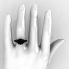 Classic French 14K Black Gold 3.0 Ct Black Diamond Solitaire Wedding Ring R401-14KBGBD-4