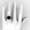 Classic 14K Black Gold 5.0 Ct Black Diamond Marquise White Sapphire Solitaire Ring R160-14KBGWSBD-4