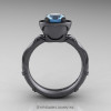 Art Masters Venetian 14K Gray Gold 1.0 Ct Blue Topaz Engagement Ring R475-14KGGBT-2