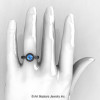 Art Masters Venetian 14K Gray Gold 1.0 Ct Blue Topaz Engagement Ring R475-14KGGBT-4