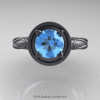 Art Masters Venetian 14K Gray Gold 1.0 Ct Blue Topaz Engagement Ring R475-14KGGBT-3