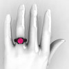 Modern Vintage 14K Black Gold 3.0 Carat Pink Sapphire Solitaire Ring R102-14KBGPS-5