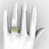 Modern Classic 14K Green Gold 1.0 CT Champagne Diamond Engagement Ring Wedding Ring R36N-14KGGCHD-4