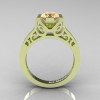 Modern Classic 14K Green Gold 1.0 CT Champagne Diamond Engagement Ring Wedding Ring R36N-14KGGCHD-2