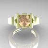 Modern Classic 14K Green Gold 1.0 CT Champagne Diamond Engagement Ring Wedding Ring R36N-14KGGCHD-3