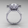 Art Masters Exclusive 14K White Gold 3.0 Ct White Sapphire Cobra Engagement Ring R602-14KWGWS-2