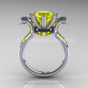 Art Masters Cobra 14K White Gold 3.0 Ct Yellow Sapphire Engagement Ring R602-14KWGYS-2