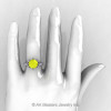 Art Masters Cobra 14K White Gold 3.0 Ct Yellow Sapphire Engagement Ring R602-14KWGYS-4