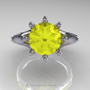Art Masters Cobra 14K White Gold 3.0 Ct Yellow Sapphire Engagement Ring R602-14KWGYS-3