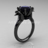 Art Masters Cobra 14K Black Gold 3.0 Ct Black Diamond Engagement Ring R602-14KBGBD-2