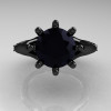Art Masters Cobra 14K Black Gold 3.0 Ct Black Diamond Engagement Ring R602-14KBGBD-3