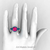 Modern-Antique-14K-Turquise-Gold-Pink-Sapphire-Solitaire-Wedding-Ring-R214-14KTGPS-H