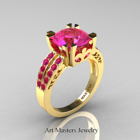 Modern-Vintage-14K-Yellow-Gold-Pink-Sapphire-Solitaire-Ring-R102-14KYGPS-P2