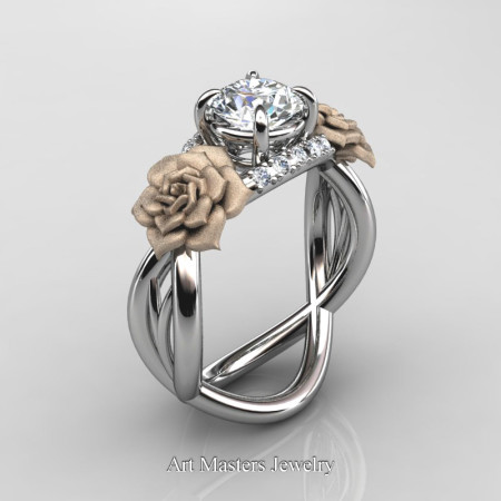 Nature-Inspired-14K-White-Gold-1-Ct-White-Sapphire-Diamond-Rose-Vine-Engagement-Ring-R294-14KWRGDWS-P