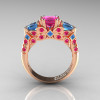 Classic-14K-Rose-Gold-Three-Stone-Princess-Pink-Sapphire-Blue-Topaz-Diamond-Ring-R500-RGBTPS-F