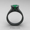 Neomodern-14K-Matte-Black-Gold-1-5-Carat-Princess-Emerald-Engagement-Ring-R389-14KMBGEM-F
