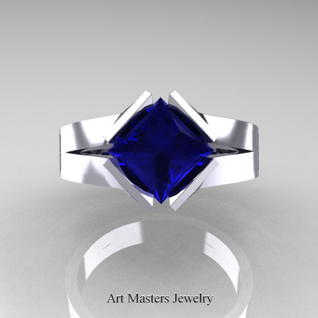 Neomodern-14K-White-Gold-1-5-Carat-Princess-Blue-Sapphire-Engagement-Ring-R389-14KWGBS-T