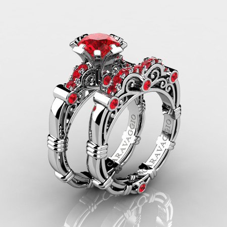 Art-Masters-Caravagio-14K-White-Gold-1-Carat-Rubies-Engagement-Ring-Wedding-Band-Set-R623S-14KWGR-P