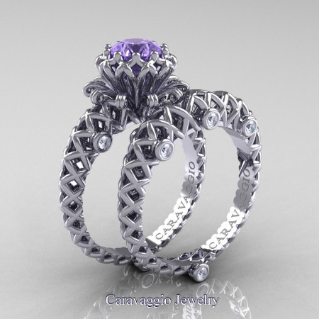 Caravaggio-Lace-14K-White-Gold-1-0-Carat-Tanzanite-Diamond-Engagement-Ring-Wedding-Band-Bridal-Set-R634S-14KWGDTA-P