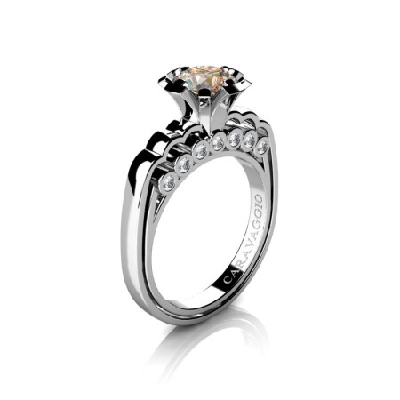 Caravaggio-Classic-14K-White-Gold-1-0-Carat-Champagne-and-White-Diamond-Engagement-Ring-R637-14KWGDCHD-P