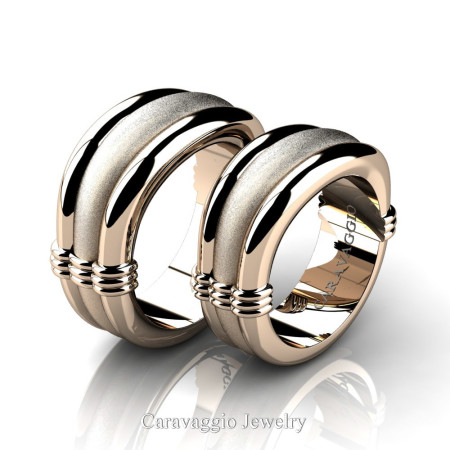 Caravaggio-Classic-14K-Rose-Gold-Wedding-Ring-Set-R2001S-14KRGS-P