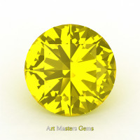 Art Masters Gems Calibrated 0.5 Ct Round Yellow Sapphire Created Gemstone RCG0050-YS