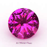 Art Masters Gems Calibrated 1.0 Ct Round Hot Pink Sapphire Created Gemstone RCG0100-HPS