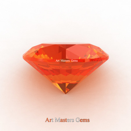Art Masters Gems Calibrated 1.25 Ct Round Orange Sapphire Created Gemstone RCG0125-OS