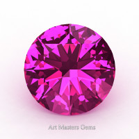 Art Masters Gems Calibrated 1.5 Ct Round Hot Pink Sapphire Created Gemstone RCG0150-HPS