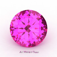 Art Masters Gems Calibrated 4.0 Ct Round Pink Sapphire Created Gemstone RCG0400-PS