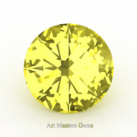 Calibrated 1.25 Ct Round Canary Yellow Sapphire Created Gemstone RCG0125-CYS