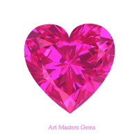 Art Masters Gems Standard 0.5 Ct Heart Pink Sapphire Created Gemstone HCG050-PS