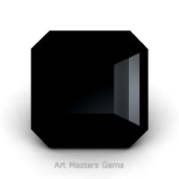 Art Masters Gems Standard 0.75 Ct Asscher Black Diamond Created Gemstone ACG075-BD