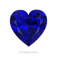 Art Masters Gems Standard 0.75 Ct Heart Blue Sapphire Created Gemstone HCG075-BS