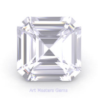 Art Masters Gems Standard 1.0 Ct Asscher White Sapphire Created Gemstone ACG100-WS