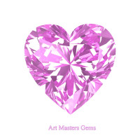 Art Masters Gems Standard 1.0 Ct Heart Light Pink Sapphire Created Gemstone HCG100-LPS