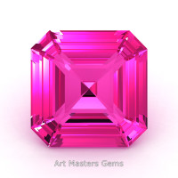 Art Masters Gems Standard 1.5 Ct Asscher Pink Sapphire Created Gemstone ACG150-PS