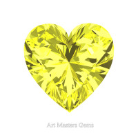 Art Masters Gems Standard 2.0 Ct Heart Canary Yellow Sapphire Created Gemstone HCG200-CYS