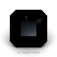 Art Masters Gems Standard 3.0 Ct Asscher Black Diamond Created Gemstone ACG300-BD