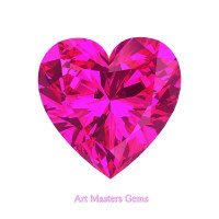 Art Masters Gems Standard 3.0 Ct Heart Pink Sapphire Created Gemstone HCG300-PS