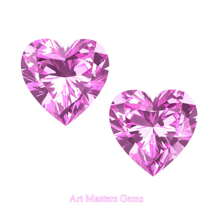 Art-Masters-Gems-Standard-Set-of-Two-0-7-5-Carat-Heart-Cut-Light-PinkSapphire-Created-Gemstones-HCG075S-LPS-T