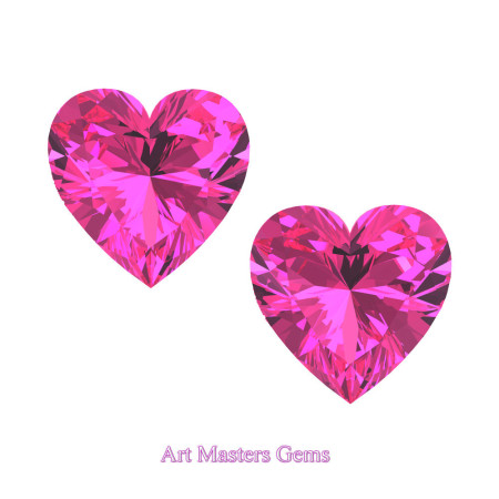 Art-Masters-Gems-Standard-Set-of-Two-0-7-5-Carat-Heart-Cut-Pink-Sapphire-Created-Gemstones-HCG075S-PS-T